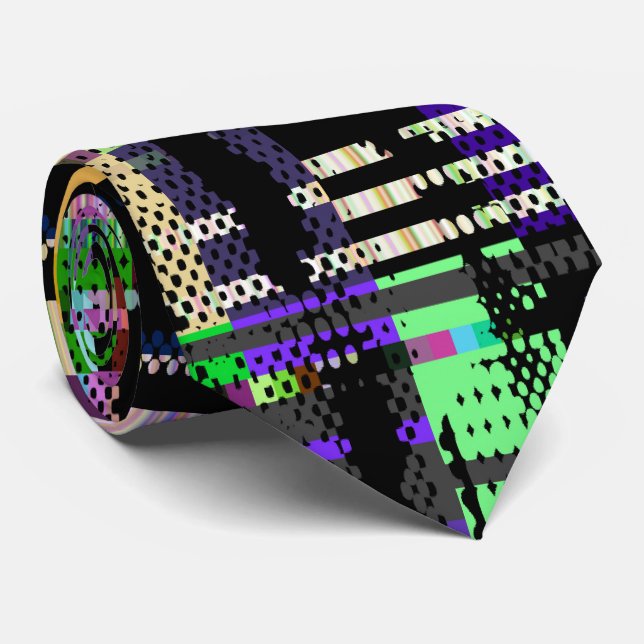 Gravata Glitch tech abstract pattern print (Rolled)