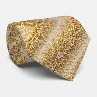 Gravata Glitter Dourado Falso + Seda | Luxo Gentleman's