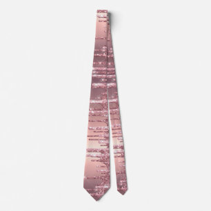 Gravata Glitter na moda de cobre, rosa de cobre, gotas de 