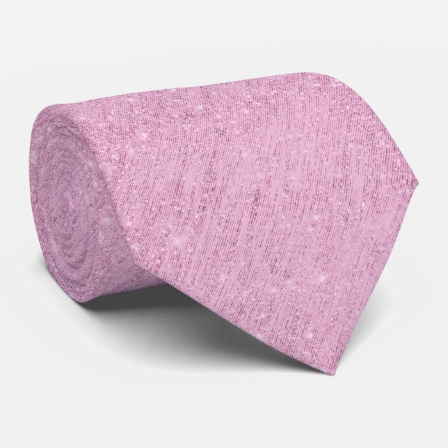 Gravata Glittery Lilac Background Men's Necktie (Rolled)