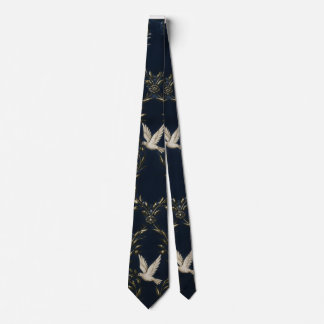 Gravata "Global Peace & Unity - Elegant Doves and Olive Br