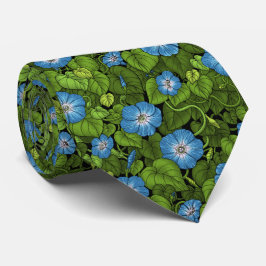 Gravata Glória da manhã em azul e verde