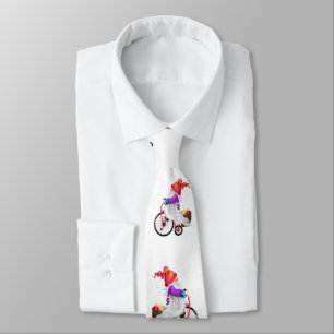 Gravata Gnome engraçado com bicicleta e presentes - Feliz
