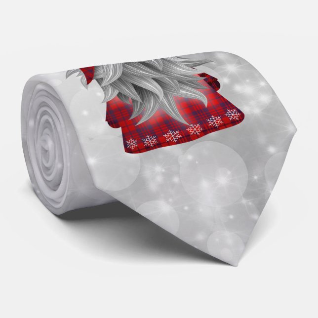 Gravata Gnome Xadrez de Natal Férias Fofo (Rolled)