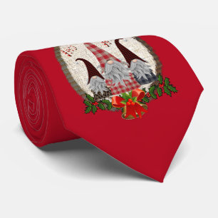 Gravata Gnomo Red Holly Christmas Men