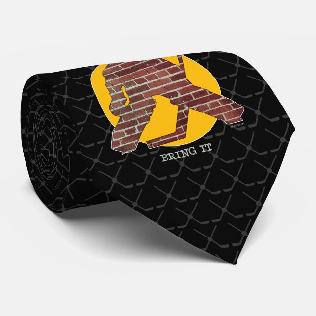 Gravata Goalie do hóquei da parede de tijolo (Rolled)