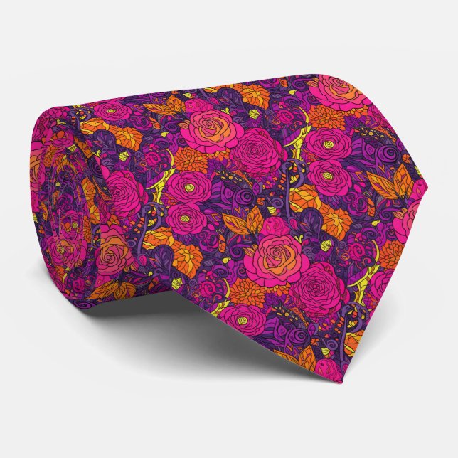 Gravata Going Bold Vibrant Maximalist Floral Statement (Rolled)