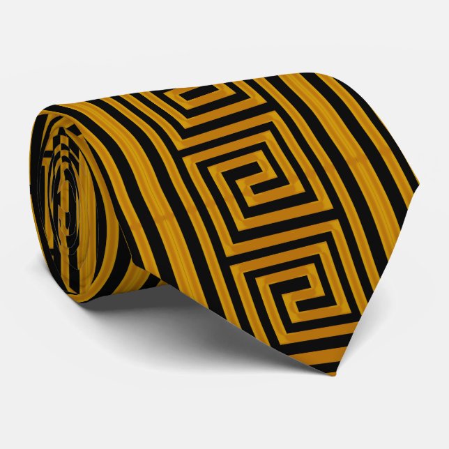 Gravata Gold Greek Key Pattern  (Rolled)