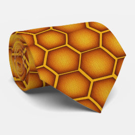Gravata Golden Honeycomb Hexagon