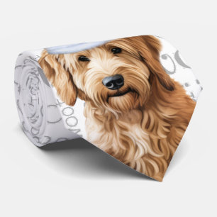 Gravata Goldendoodle Engraçado Pobre Cachorro de Natal