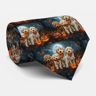 Gravata Goldendoodle Halloween Assustador