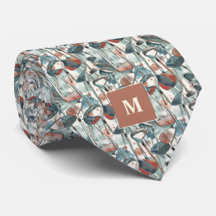 Gravata Golf Clubs Watercolor Monogramado