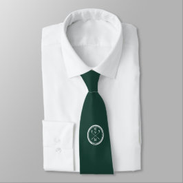 Gravata Golf Personalizado com Monograma em Verde Esmerald