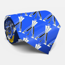 GRAVATA GOLFEIRO AZUL BRANCO ESTILIZADO, JOGADORES DE GOLF