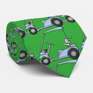 Gravata Golfing. Carro do golfe, carro de golfe. Azul
