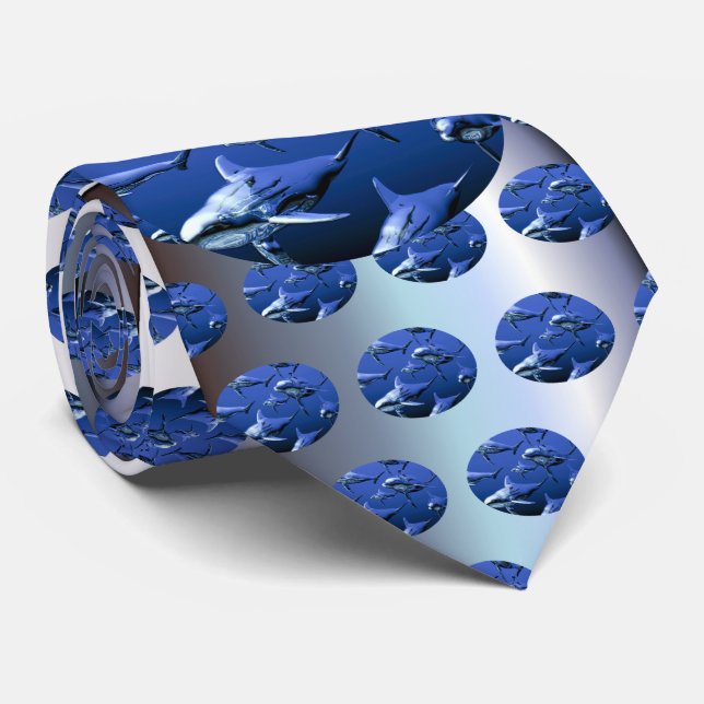 Gravata Golfinho Azul (Rolled)