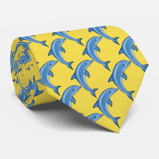 Gravata Golfinhos Futebol esportivo jogando beisebol (Rolled)