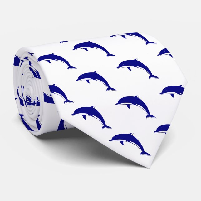 Gravata Golfinhos Futebol esportivo jogando beisebol (Rolled)