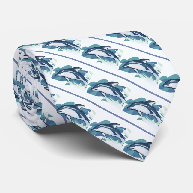 Gravata Golfinhos Futebol esportivo jogando beisebol (Rolled)