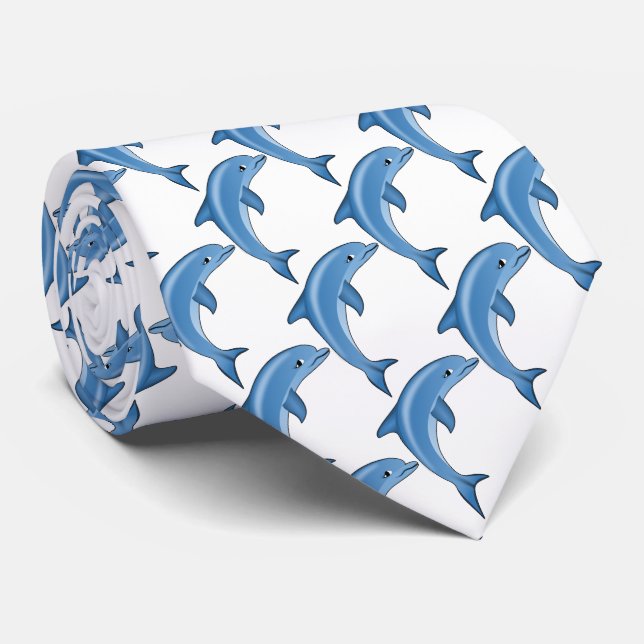 Gravata Golfinhos Futebol esportivo jogando beisebol (Rolled)