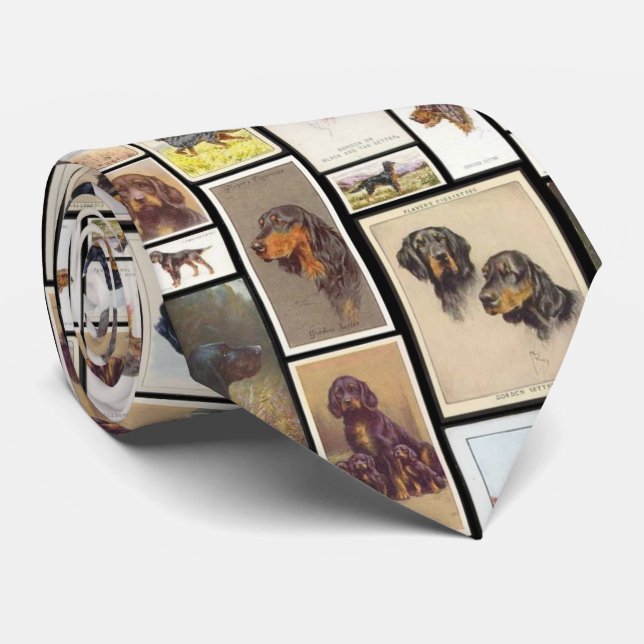 Gravata Gordon Setter Cigarette Card masculina (Rolled)