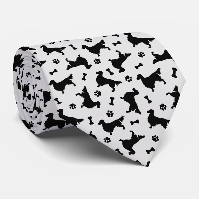 Gravata Gordon Setter Icon Pattern Neck Tie (Rolled)