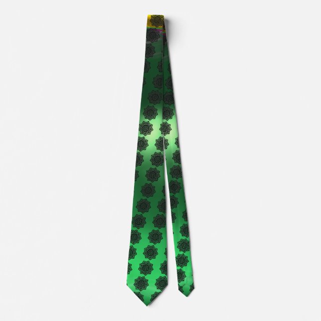 Gravata GÓTICO SUN CELTIC KNOTS Emerald Green (Frente)