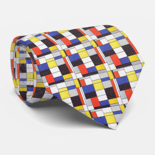 Gravata Grade Mondrian – Blocos de Arte Abstrata