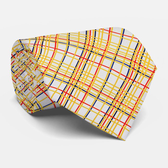 Gravata Grade Mondrian – Clássico Moderno (Rolled)
