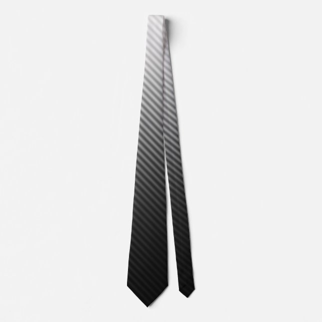 Gravata Gradient Black and White Stripes (Frente)