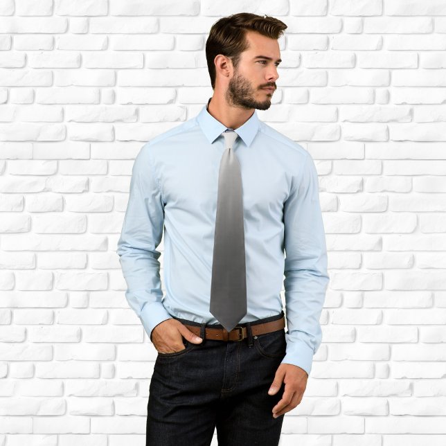Gravata Gradiente de Monotona de Cinzas Claras a Escuras (Modern Light to Dark Grey Monotone Gradient Neck Tie)