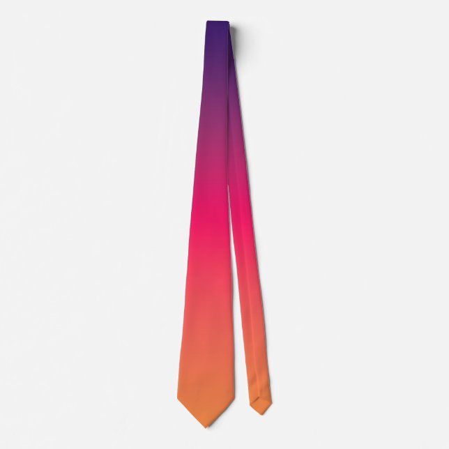 Gravata Gradiente Laranja Rosa Roxo (Frente)
