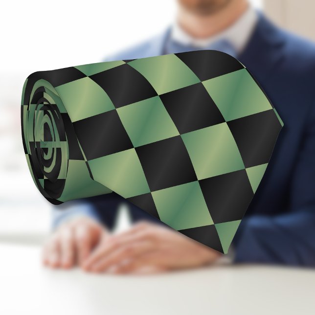 Gravata Gradiente Preto Verde Azul Moderno Verificado (Criador carregado)