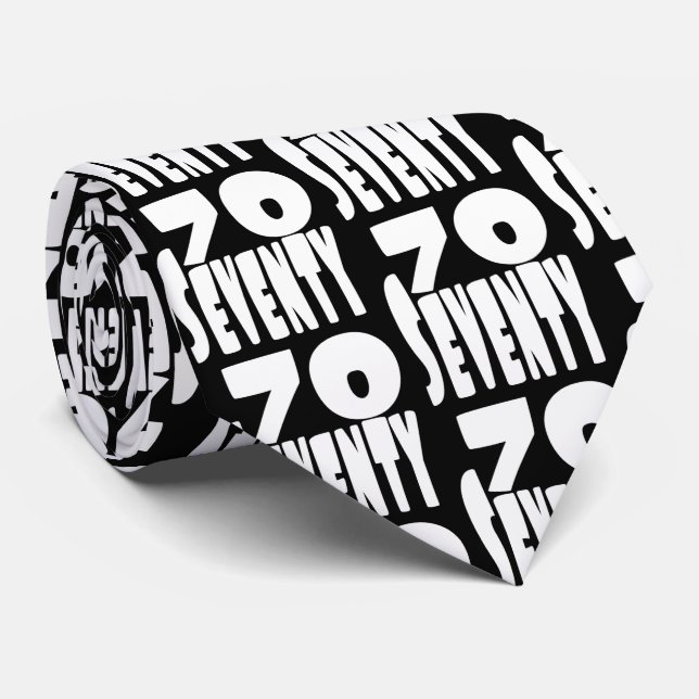 Gravata Grande Setenta em letras grandes BIG 70 (Rolled)