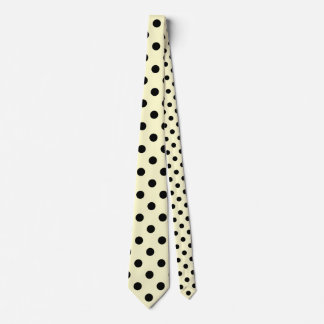 Gravata Grandes bolinhas - preto no creme