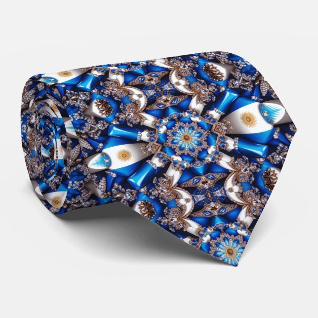 Gravata Gravação com Design de cores argentinas (Rolled)