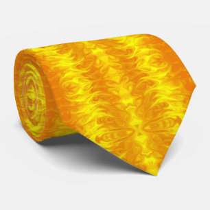 Gravata Gravação de Fogo Colar Amarelo