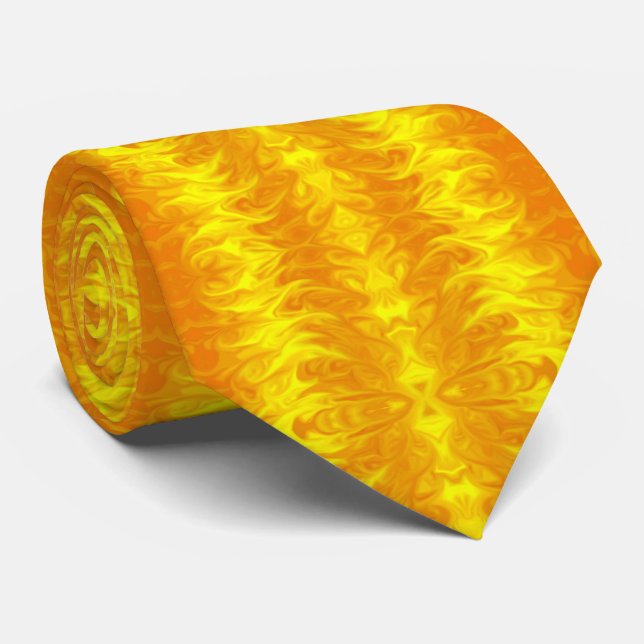 Gravata Gravação de Fogo Colar Amarelo (Rolled)