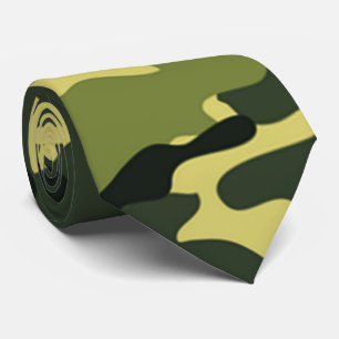 Gravata Gravação de padrão de camuflagem verde
