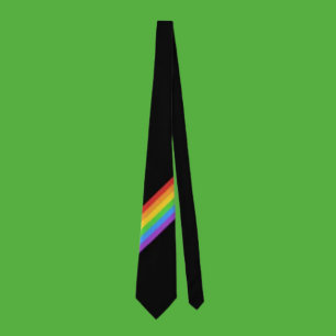 Gravata Gravação Diagonal do Orgulho Arco-Íris: Cores Negr