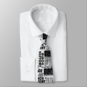 Gravata Gravação do Designer de História Preta Homens