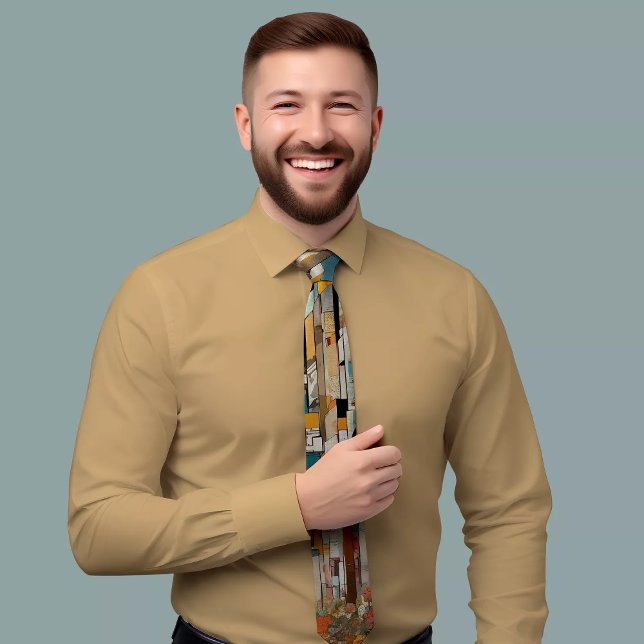 Gravata Gravação Geométrica de Padrões Multicolores (Criador carregado)