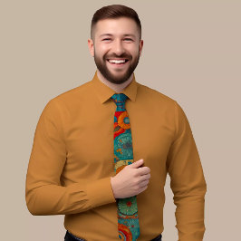 Gravata Gravação Geométrica Floral Elegante