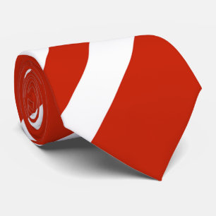 Gravata Gravação/Vermelho e Listras Brancas