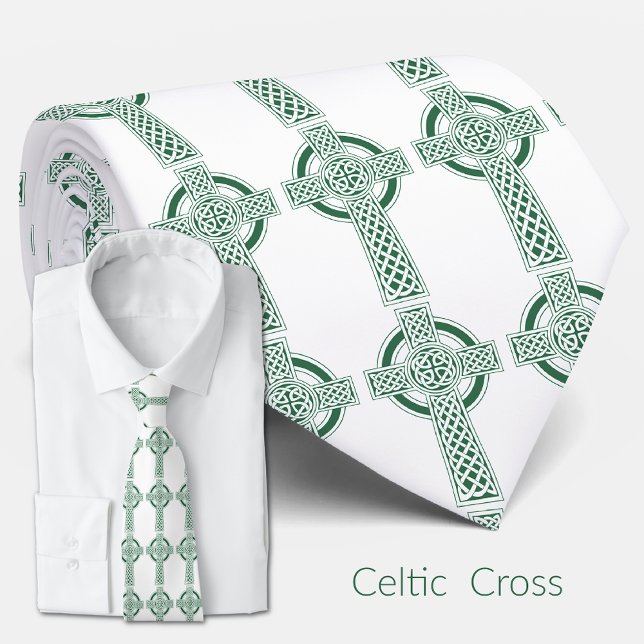 Gravata Green Celtic Cross Irish Ruas. Patricks Day Religi (Criador carregado)