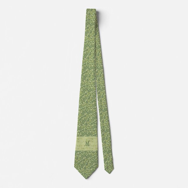 Gravata Green Deixa Monograma Tie Gift para Pai, Marido (Frente)