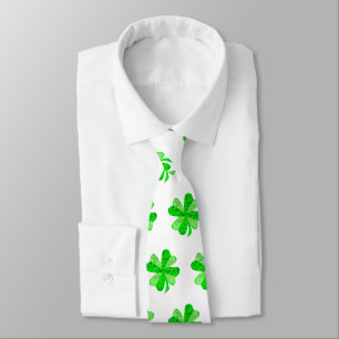 Gravata Green Irish Shamrock Young Clover Dia de São Patrí