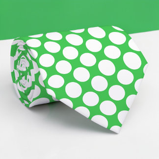 Gravata Green Jumbo Polka Dots Custom Necktie