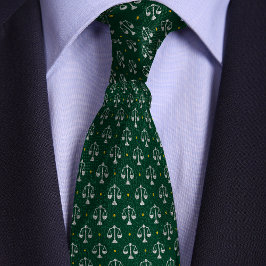 Gravata Green Scales of Justice Lawyer