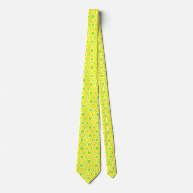 Gravata Green Star Terrazzo Pattern (Frente)